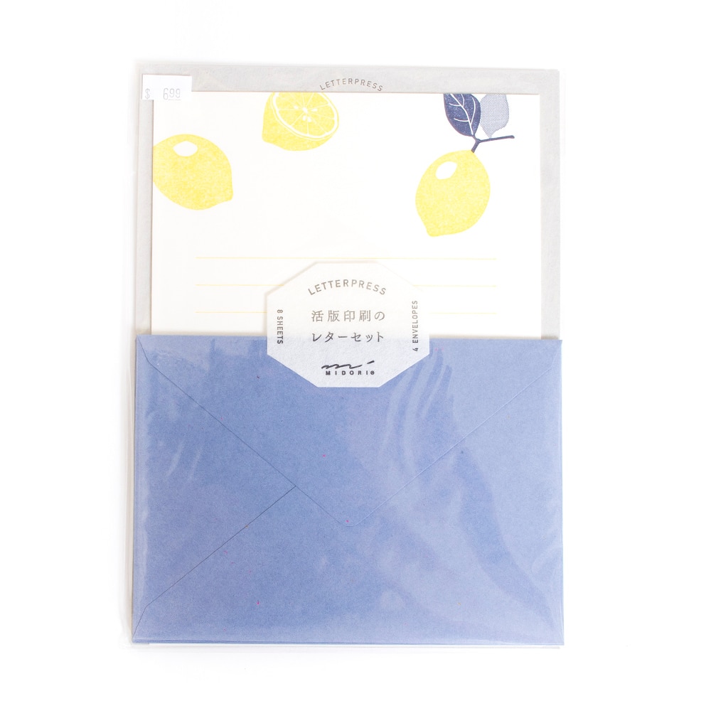 Yellow, Stationery, Gifts, Midori Letterpress, Letter Set, Lemons, 713868